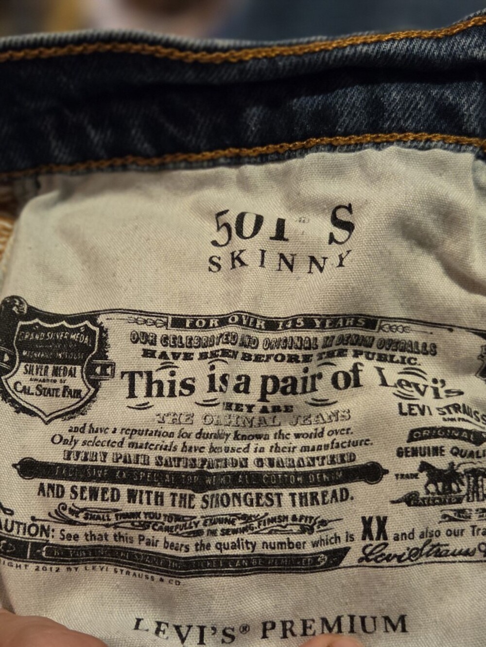 Classic Women's Dark Blue SKINNY Denim Jeans - Picture 6 of 6